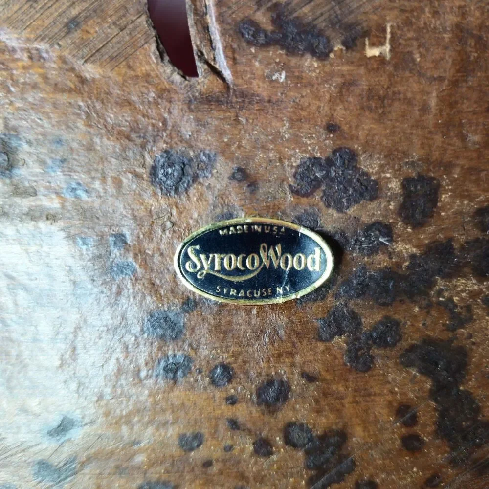 VTG Syroco Wood Leaf Tray 1940s Mid Century Fall Foliage Floral Platter Catchall